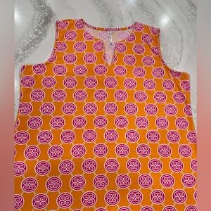 Lulu B orange and pink medallion swing dress, size L.